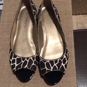 Calf hair, animal print, peep toe